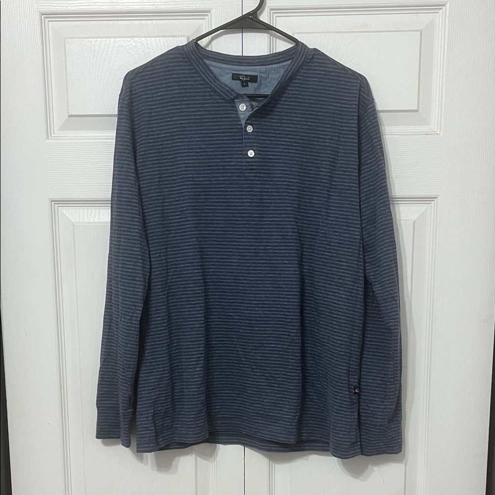 Rails Navy Striped Long Sleeve Henley